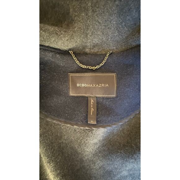 BCBGMAXAZRIA Wool Blend Open Front Coat Funnel Neck Detail Size S - Picture 6 of 9